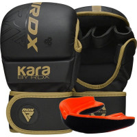 Перчатки для ММА RDX F6 KARA Matte Golden Plus S/M (капа в комплекте)