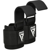 Крючки для тяги на запястье RDX W5 Gym Hook Strap Black Plus