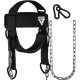 Тяга для шеи RDX H2 Neck Harness Black Plus с цепью, Максимальная нагрузка 100 кг, Сталь, Нейлон, Черный
