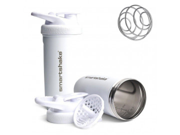 Шейкер спортивний SmartShake металевий Reforce Stainless Steel 30oz/900ml White