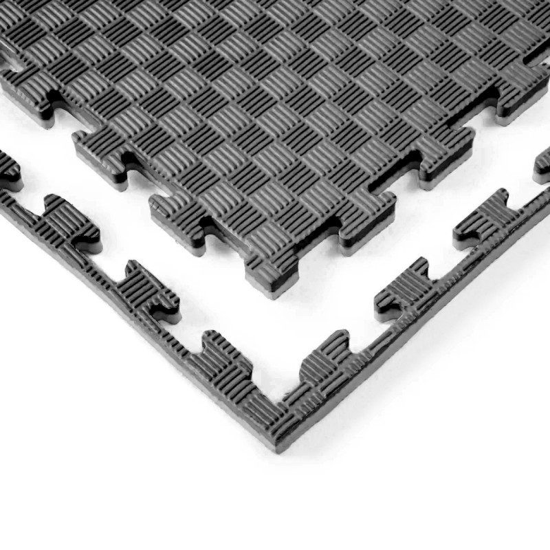 Мат татамі ластівчин хвіст WCG EVA 100x100x2 см Мат-пазл чорно-сірий