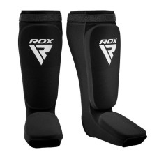 Защита голени и стопы RDX Shin Instep Foam Black/White, Размер L, Углеродное волокно, Гелевый слой, Черный