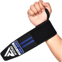 Бинти для зап'ясть (кистьові бинти) RDX GYM WRIST WRAP R11 BLACK/ BLUE, Комплектація: пара (2 бинти), Бавовна, Чорно-синій