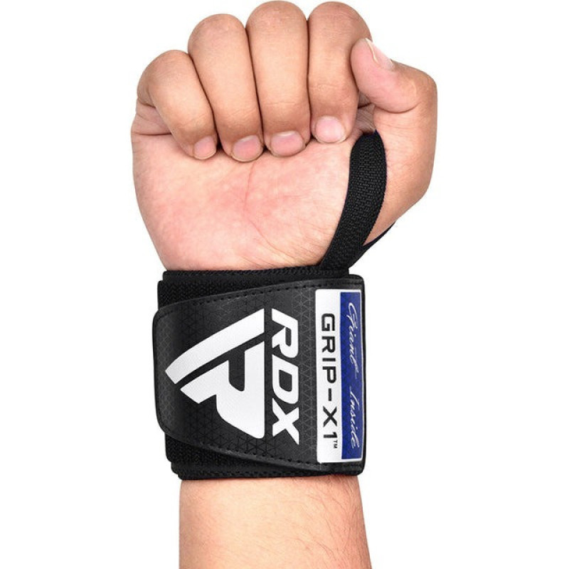 Бинты для запястий (кистевые бинты) RDX GYM WRIST WRAP R11 BLACK/ BLUE, Комплектация: пара (2 бинта), Хлопок, Черно-синий