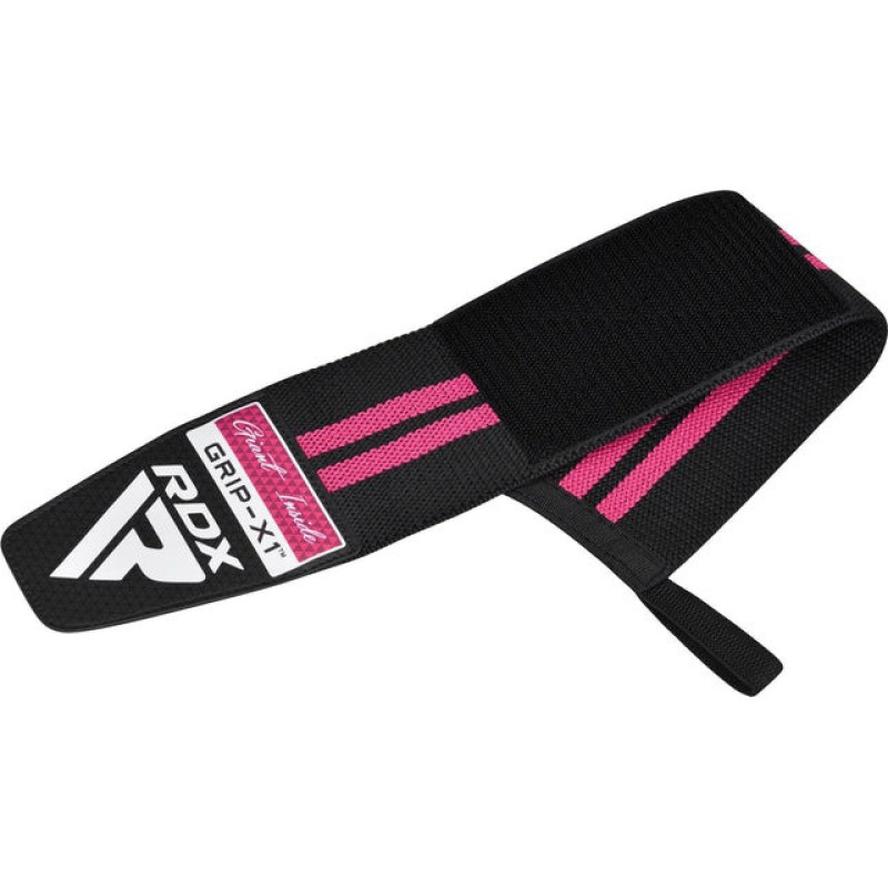 Бинты для запястий (кистевые бинты) RDX GYM WRIST WRAP R11 BLACK/PINK, Комплектация: пара (2 бинта), Хлопок, Черно-розовый