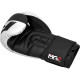 Боксерские перчатки RDX F4 Boxing Sparring Gloves Hook&Loop WHITE/BLACK (капа в комплекте), 12 унций, Искусственная кожа Kalix Skin Mayahide, Черно-белый