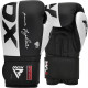 Боксерські рукавиці RDX F4 Boxing Sparring Gloves Hook&Loop WHITE/BLACK 12 унцій
