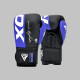 Боксерські рукавиці RDX F4 Boxing Sparring Gloves Hook&Loop BLUE/BLACK (капа у комплекті), 12 унцій, Штучна шкіра Kalix Skin Mayahide, Чорно-синій