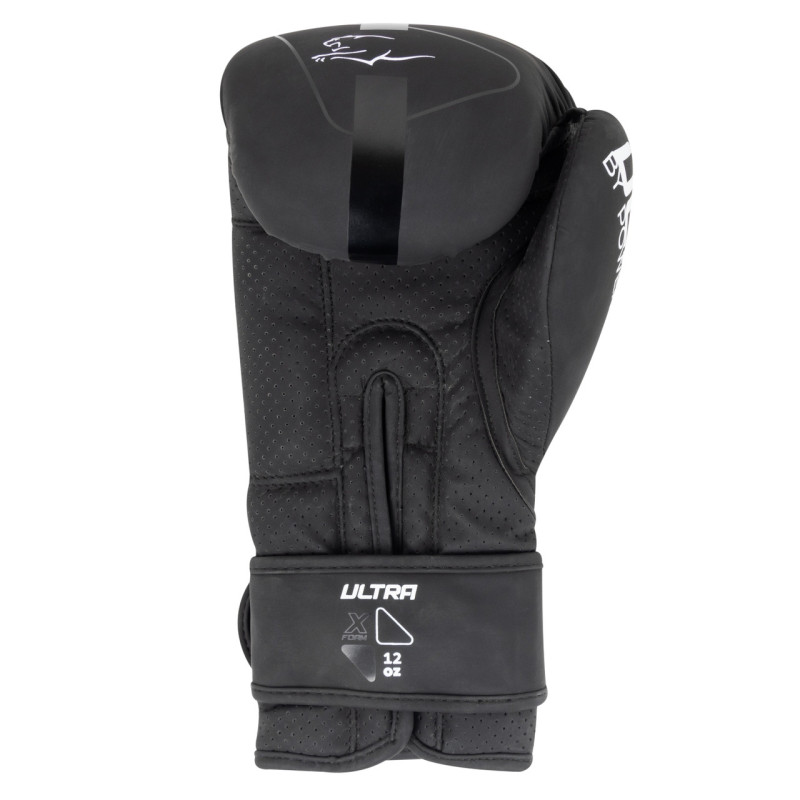 Боксерські рукавиці PowerPlay 3024 Ultra Mat, 10 унцій, Штучна шкіра (PU), Чорно-білий