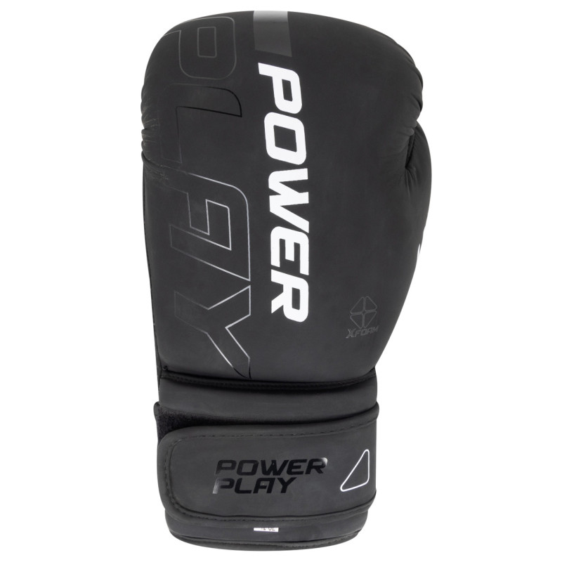 Боксерські рукавиці PowerPlay 3024 Ultra Mat, 10 унцій, Штучна шкіра (PU), Чорно-білий