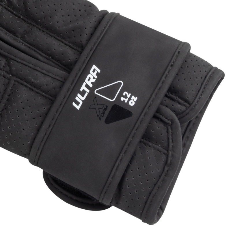 Боксерські рукавиці PowerPlay 3024 Ultra Mat, 10 унцій, Штучна шкіра (PU), Чорно-білий