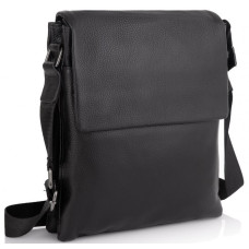 Мужская сумка из натуральной кожи Tiding Bag черная