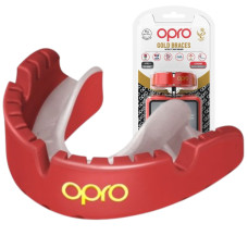 Кепа OPRO Gold Braces для взрослых брекетов (возраст 11+) Красный/Жемчужный (арт. 102506003)