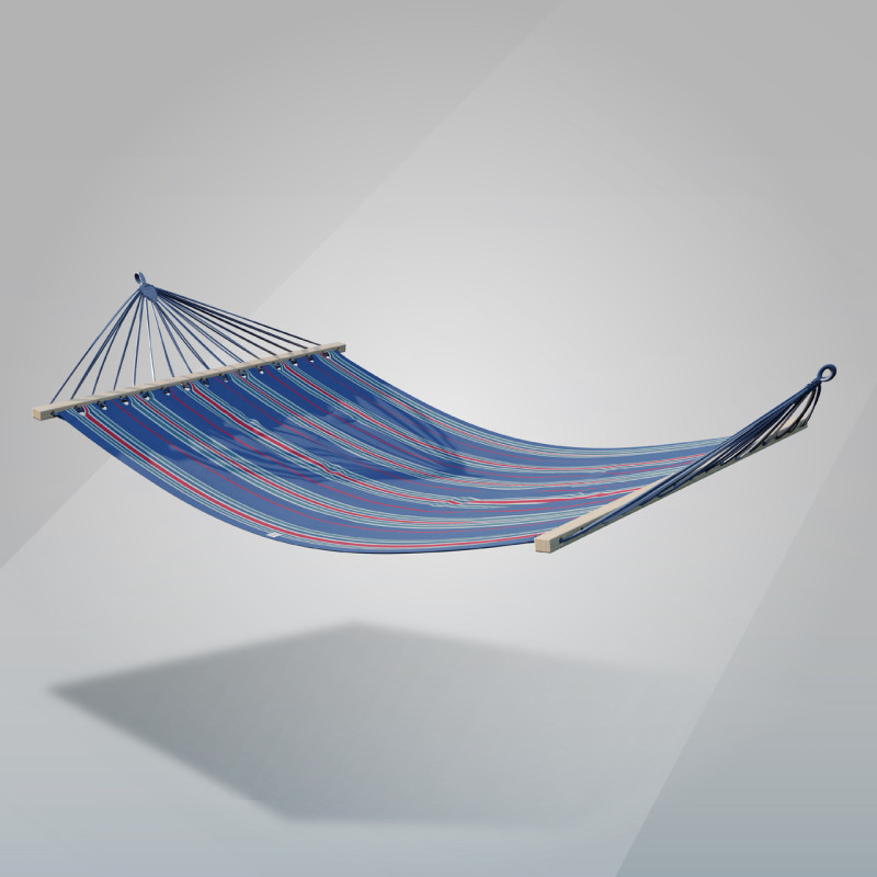 Стійка для гамака + Двомісний гамак з планкою RIO XXL синій 200х150 WCG