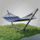 Стійка для гамака + Двомісний гамак з планкою RIO XXL синій 200х150 WCG