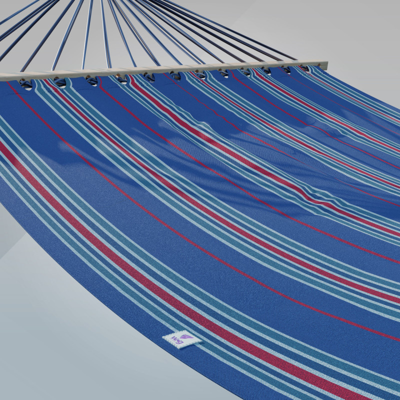 Стійка для гамака + Двомісний гамак з планкою RIO XXL синій 200х150 WCG