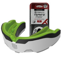 Капа MAKURA Tephra, Взрослая (возраст 11+) White/Black/Green, Посадка: BOIL & BITE™ (формируется в горячей воде), Термопластик, Бело-черно-зеленый