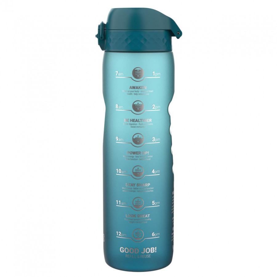 Пляшка для води ION8 1000 мл. BPA Free, Times To Drink, (ЕКО пляшка) BPA Free, Teal & Blue