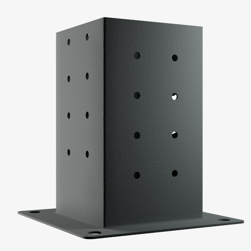 Металлическая опора для бруса (стакан) 100×100 мм с анкерным основанием