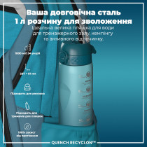 Пляшка для води ION8 1000 мл. BPA Free, Times To Drink, (ЕКО пляшка) BPA Free, Teal & Blue Пляшка для води ION8 1000 мл. BPA Free, Times To Drink, (ЕКО пляшка) BPA Free, Teal & Blue