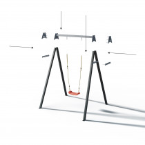 Каркас для детских качелей WCG 1 Elite 60х60 Play Frame + Качели «Гнездо аиста» прямоугольная 1200х800