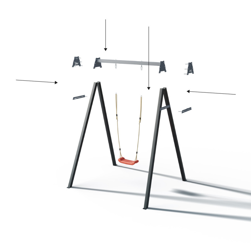 Каркас для дитячої гойдалки WCG 1 Elite 60х60 Play Frame + Гойдалка «Гніздо лелеки» прямокутна 1200х800