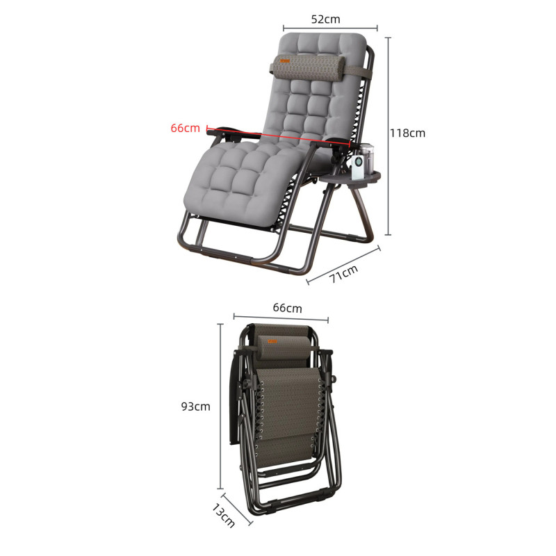 Раскладное кресло шезлонг садовый Zero Gravity WCG R-01 + матрас