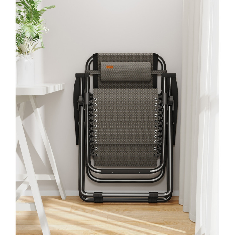 Раскладное кресло шезлонг садовый Zero Gravity WCG R-01 + матрас