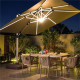 Садова парасоля WCG 3×3 м з LED-підсвіткою, сонячною панеллю та чохлом