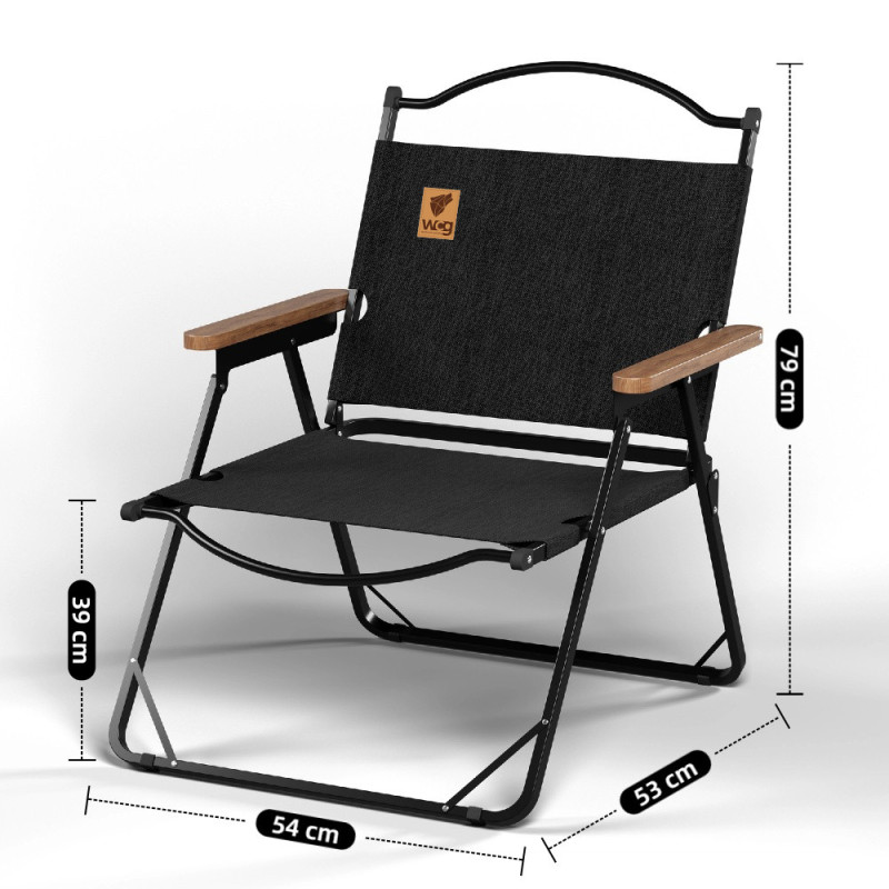 Стул раскладной со спинкой для кемпинга WCG Chill Черный