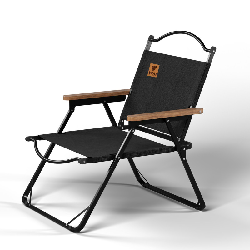Стул раскладной со спинкой для кемпинга WCG Chill Черный