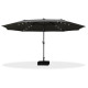 Тройной садовый зонт WCG с LED-подсветкой и солнечной панелью 270×460 см (чёрный)