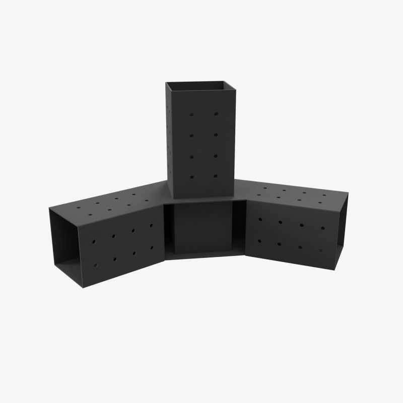 Кронштейн для соединения 3 брусьев 100×100 мм | Соединение 120° (модуль 3 сторон)