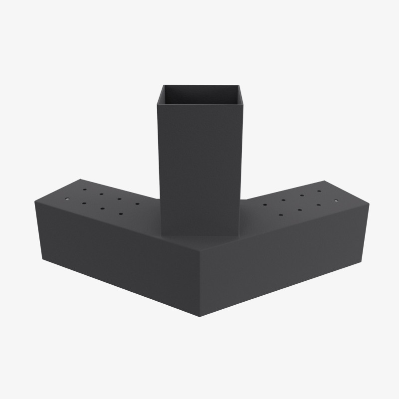 Кронштейн для соединения 3 брусьев 100×100 мм | Соединение 120° (модуль 3 сторон)