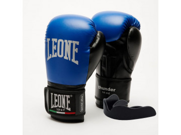 Боксерські рукавиці Leone GN383 THUNDER Blue 10 унцій (капу в комплекті)