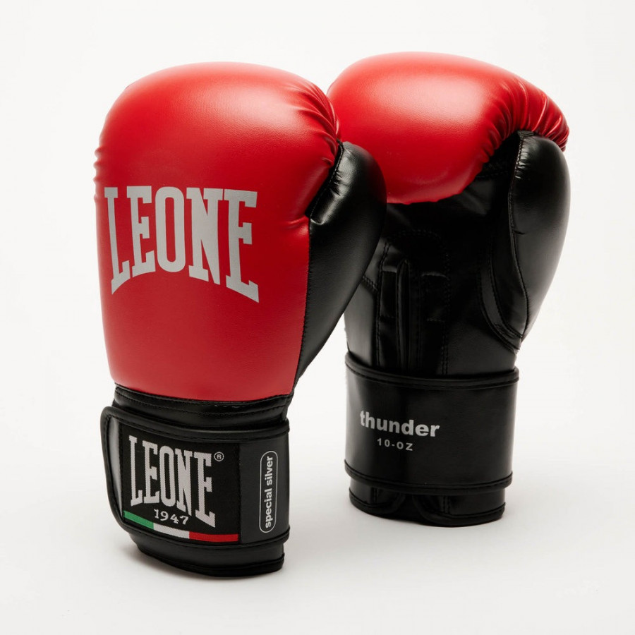 Боксерські рукавиці Leone GN383 THUNDER Red 8 унцій (капу в комплекті)