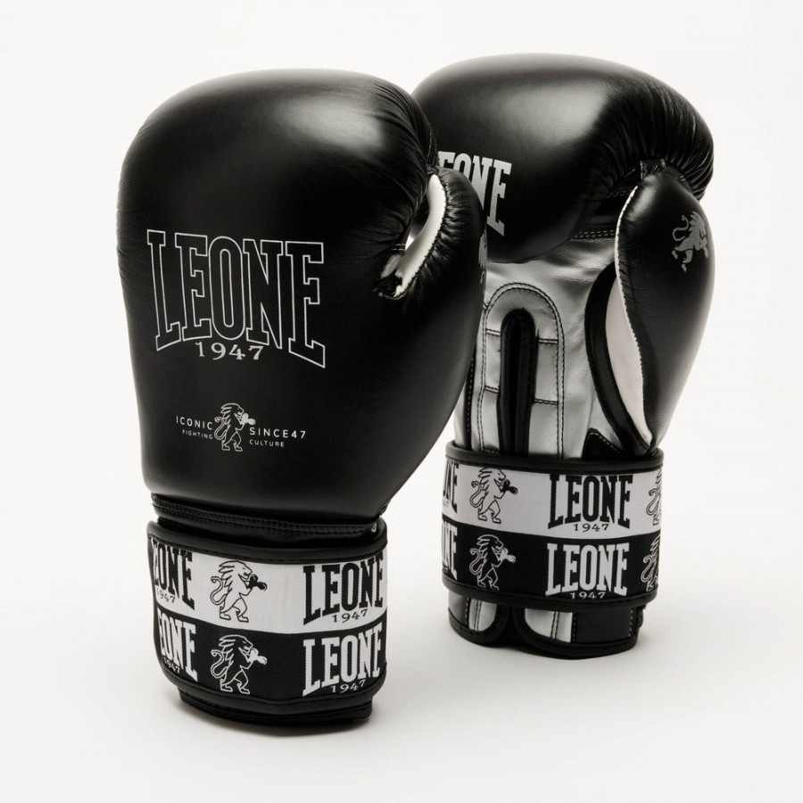 Боксерські рукавиці Leone GN208 ICONIC Black 14 унцій (бинти 4 м. в комплекті)