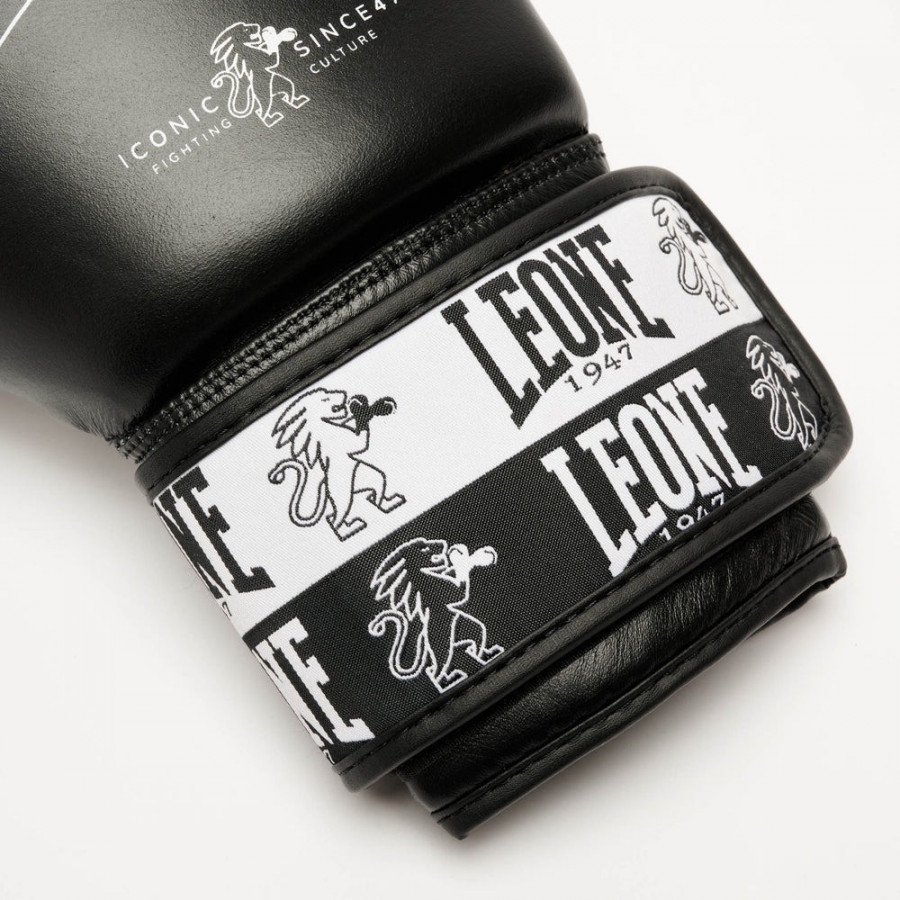 Боксерські рукавиці Leone GN208 ICONIC Black 14 унцій (бинти 4 м. в комплекті)
