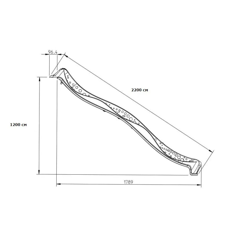 Горка детская пластиковая 2.2м Синяя