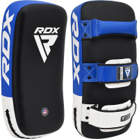 Пади для тайського боксу RDX T1 Curved Thai Kick Pad Blue (1 штука), Шкіра Maya Hide, Система фіксації Quick-EZ™ на липучці, Чорно-синій