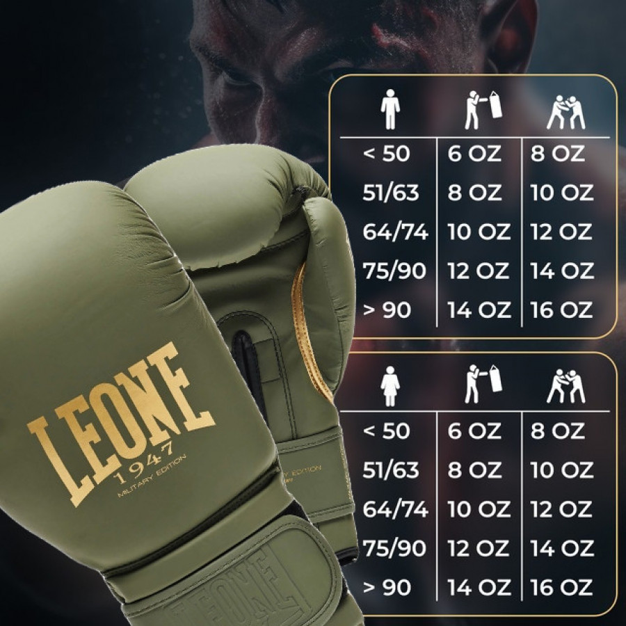 Боксерські рукавиці Leone GN059G MILITARY EDITION Green 10 унцій (капу в комплекті)
