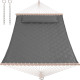 Стійка для гамака + Двомісний гамак SOFT сірий XXL 200x140 з планками