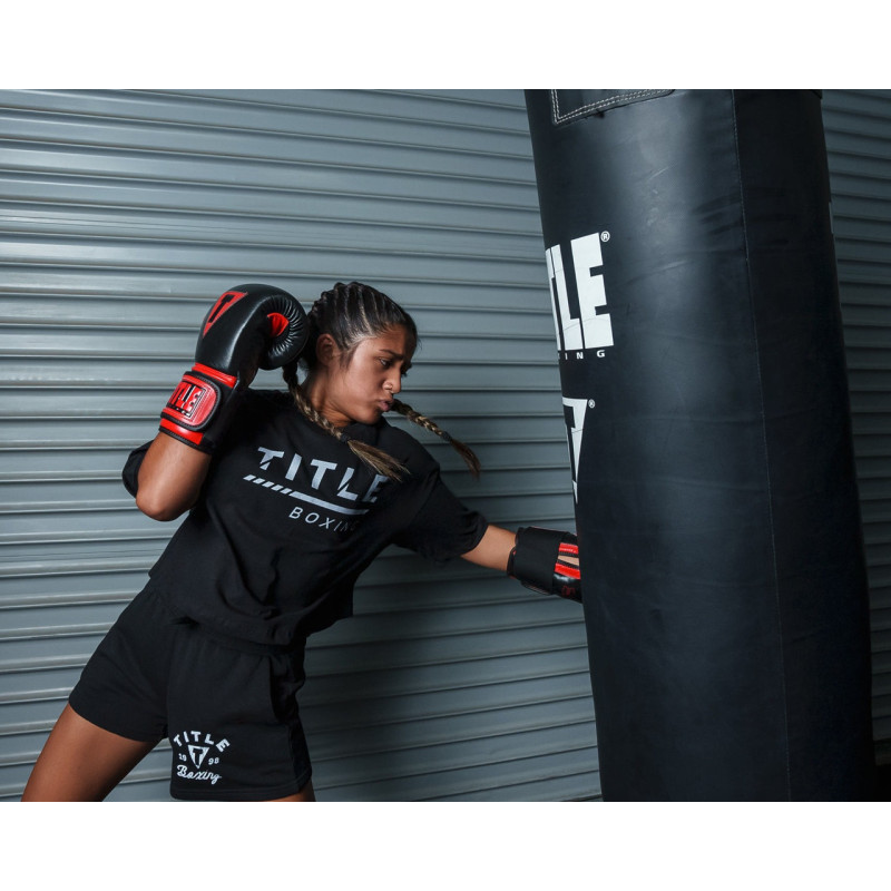 Боксерські рукавиці TITLE Boxing All Heart Bag Gloves 2.0 Black/Red 16 oz