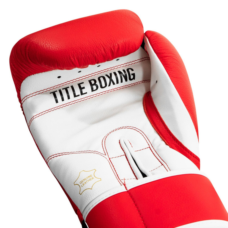 Боксерські рукавиці TITLE Boxing Pro Style Leather Gloves3.0 Red/White 12 oz