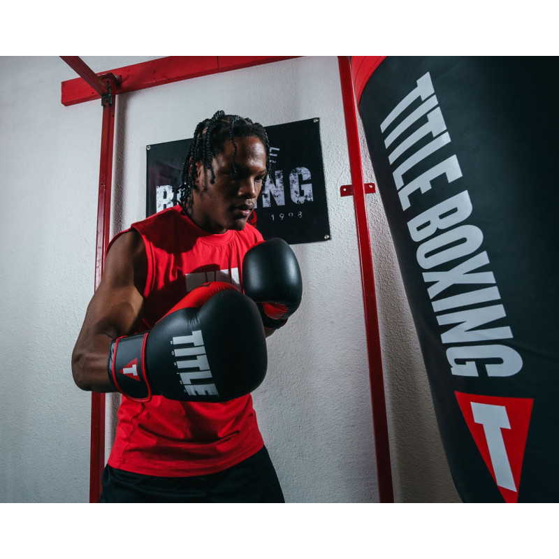 Боксерські рукавиці TITLE Boxing Dynamic Strike Black/Red 14 oz