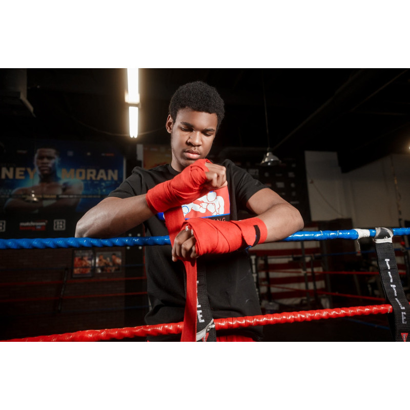 Бинты для бокса TITLE Boxing Traditional Weave 180" Red, Довжина 4,5 м, Неэластичные, 100% хлопок, Красный
