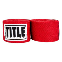 Бинты для бокса TITLE Boxing Traditional Weave 180" Red, Довжина 4,5 м, Неэластичные, 100% хлопок, Красный