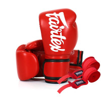 Боксерські рукавиці Fairtex BGV14 Red (бинти в комплекті), 12 унцій, Мікрофібра, Червоний