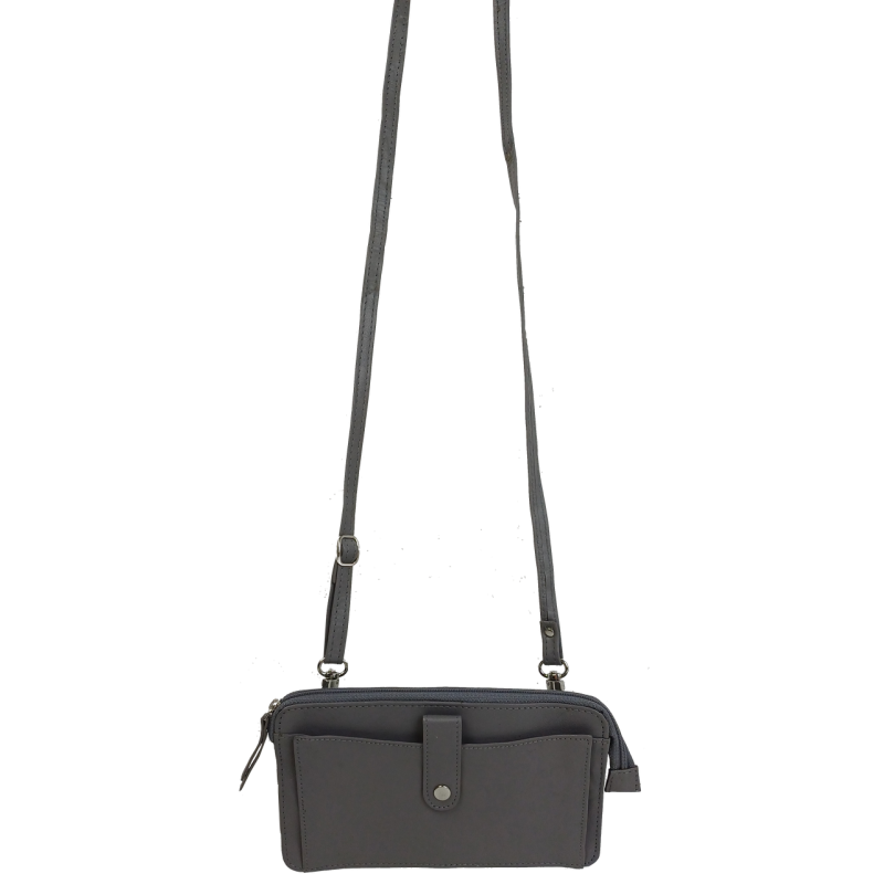 Небольшая женская кожаная сумка, чехол для телефона, документов UP2 Fashion серая