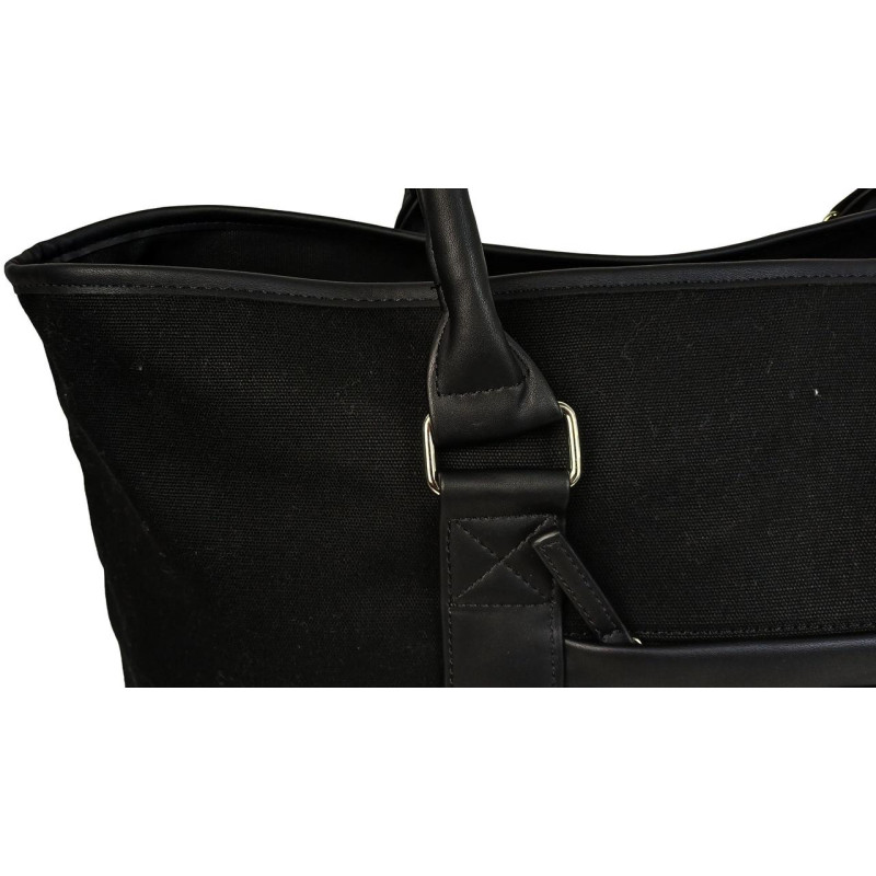 Коттонова дорожня сумка 40L Live in style Weekender чорна 55х35х24 см